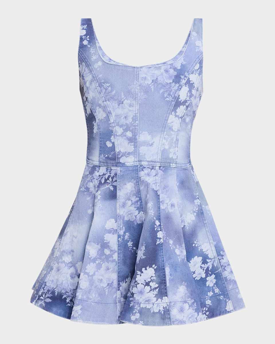 Piero Floral Denim Mini Dress